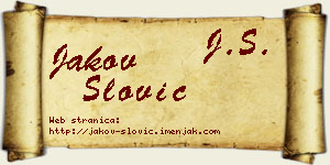 Jakov Slović vizit kartica
